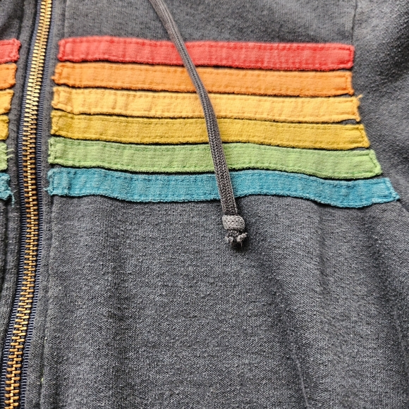 Aviator Nation 5 Stripe Hoodie Full Zip Up Gray Size XS - Picture 3 of 5